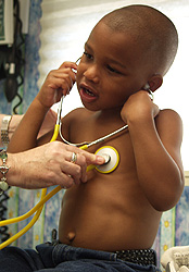 Child with stethoscope